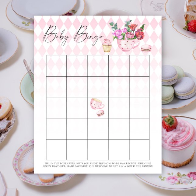 blommigt tea party - Baby Bingo-spel (Skapare uppladdad)