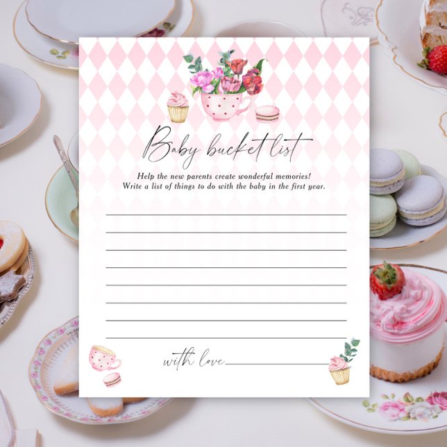 Blommigt tea party - Baby bucket list-spel (Skapare uppladdad)
