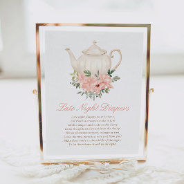 Blommigt Tea Party Baby Shower Late Night Diables Poster