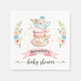Blommigt Tea Party Baby Shower Pappersservett