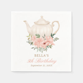 Blommigt Tea Party Birthday Pappersservett