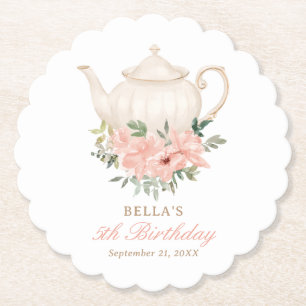Blommigt Tea Party Birthday Underlägg Papper