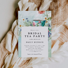 Blommigt Tea Party Inbjudningskort för möhippan