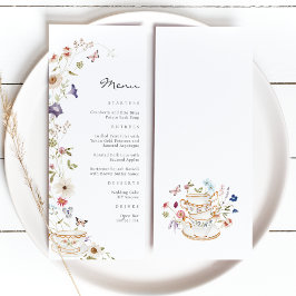 Blommigt Tea Party Menu Meny