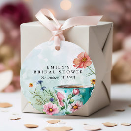 Blommigt Tea Party Möhippa Gåvor Etiketter