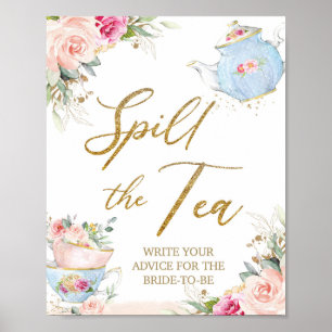 Blommigt Tea Party spiller Tea-Möhippan Poster