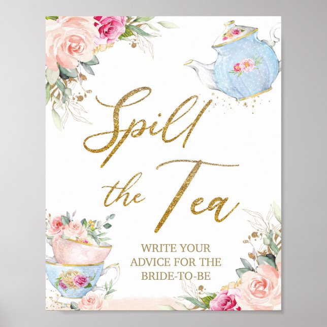  Blommigt Tea Party spiller Tea-Möhippan Poster (Framsidan)
