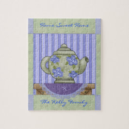 Blommigt Tea Pot Quilt Block Boxed Puzzle Pussel