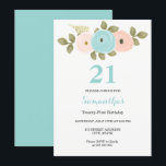 Blommigt Teal & Peach 21:a födelsedagsinbjudan Inbjudningar<br><div class="desc">Matchningssamling för blommigt Teal & Peach 21:a födelsedagsbjudan i Niche- och Nest-butiken. Vi har använt teckningar från: Freshmint Paperie https://www.etsy.com/shop/FreshmintPaperie</div>