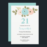 Blommigt Teal & Peach 21:a födelsedagsinbjudan Inbjudningar<br><div class="desc">Matchningssamling för blommigt Teal & Peach 21:a födelsedagsbjudan i Niche- och Nest-butiken. Vi har använt teckningar från: Freshmint Paperie https://www.etsy.com/shop/FreshmintPaperie</div>