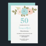 Blommigt Teal & Peach 50:e Födelsedagsfest inbjuda Inbjudningar<br><div class="desc">Blommigt Teal & Peach 50:e matchningssamlingen Födelsedagsfest inbjudan i Niche- och Nest-butiken. Vi har använt teckningar från: Freshmint Paperie https://www.etsy.com/shop/FreshmintPaperie</div>