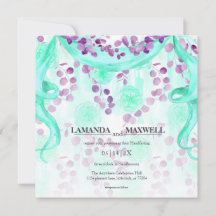 Blommigt Teal Ribbon Handfixing Bröllop