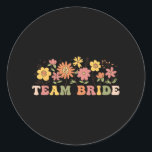Blommigt Team Bride WildblommBröllop Bachelorette Runt Klistermärke<br><div class="desc">Blommigt Team Bride Wildblomme Bröllop Bachelorette Party</div>
