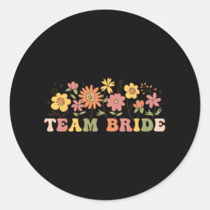 Blommigt Team Bride WildblommBröllop Bachelorette Runt Klistermärke