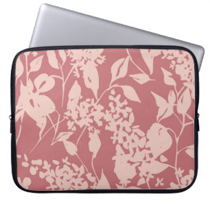 Blommigt teckning. Silhouettes of blooming lila Laptop Fodral