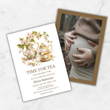 Blommigt Tekanna Fototid för Tea Baby Shower