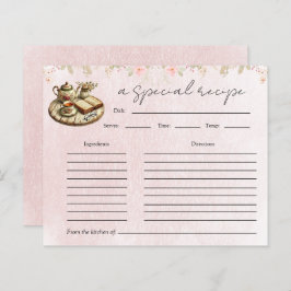 Blommigt Tekanna Möhippa Tea Party Recept Card