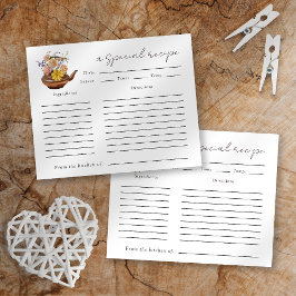 Blommigt Tekanna Möhippa Tea Party Recept Card