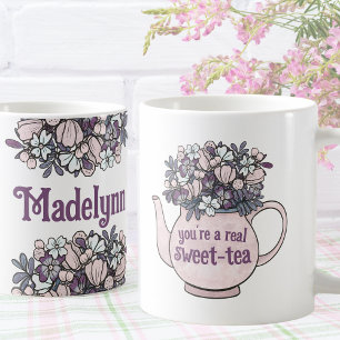 Blommigt Tekanna Sweet Tea Personlig Party-förmån Kaffemugg
