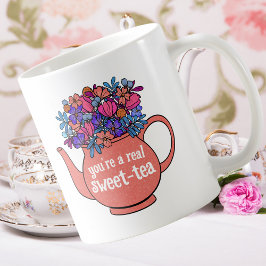 Blommigt Tekanna Sweet Tea Personlig Party-förmån Kaffemugg