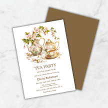 Blommigt Tekanna Tea Party Time for Tea Baby Showe