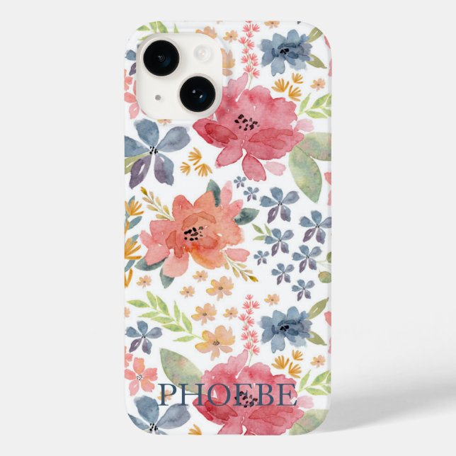 Blommigt Telefon Case Watercolor Söt (Baksida)
