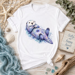 Blommigt tema havsutter t shirt