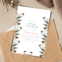 Blommigt tema modern babydusch