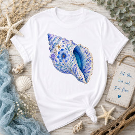 Blommigt tema snigelskal konst t shirt