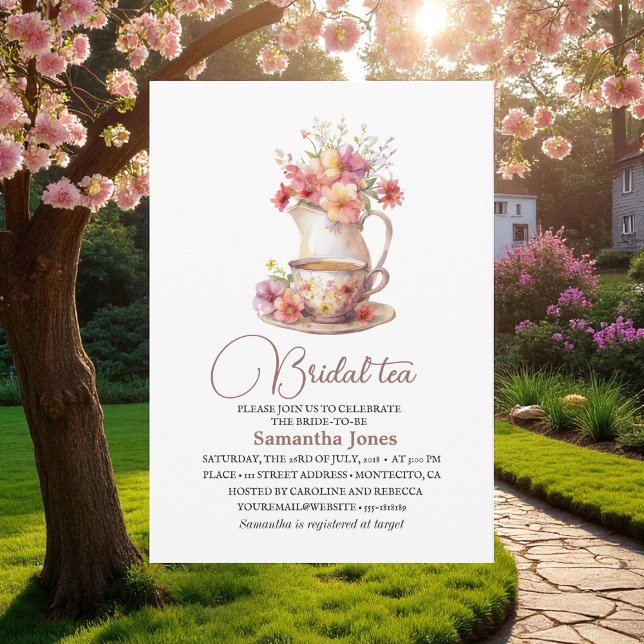 Blommigt Terracotta Boho Tea Party Möhippa Inbjudningar (Skapare uppladdad)