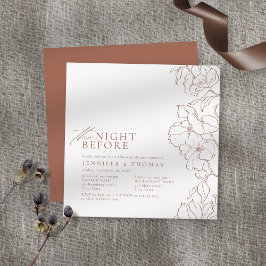 Blommigt Terracotta kvällen före repetering Inbjudningar