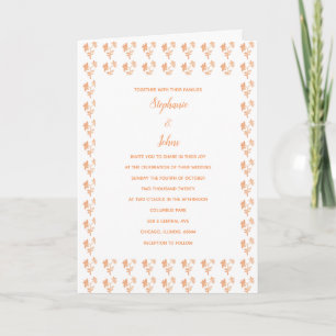 Blommigt Terracotta Mönster Simple Boho Chic Bröll Inbjudan