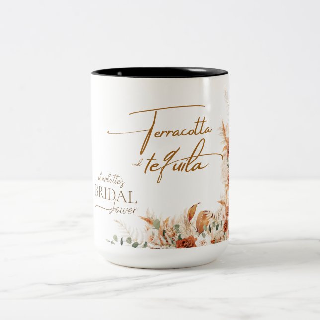 Blommigt Terracotta och Tequila Bridesmaid Mugg (Center)
