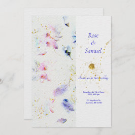 Blommigt Texturerad inbjudan till Pappra Glitter-b