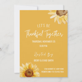 Blommigt Thanksgiving Inbjudan till innerinkvarter