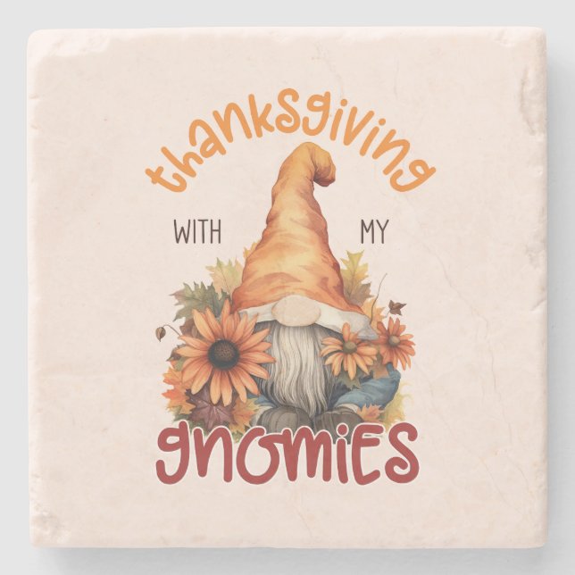 Blommigt Thanksgiving med mina domäner Stenunderlägg (Framsidan)