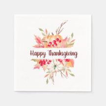 Blommigt Thanksgiving Napkins