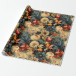 Blommigt Thanksgiving Vintage Mönster (12) Presentpapper<br><div class="desc">Detta papper är en harmonisk blandning av botaniska vintagar och den viskartade charmen av squash mönster. Den ger dig högernas skönhet till dina fingertoppar och skapar en visuell symfoni. Beställ din nu!</div>