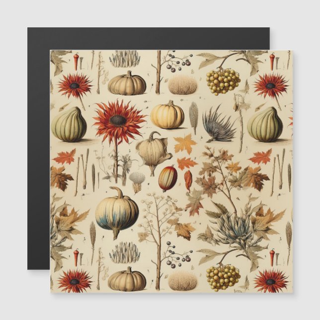 Blommigt Thanksgiving Vintage Mönster (3) (Fram/baksida)