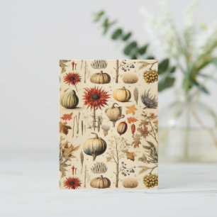 Blommigt Thanksgiving Vintage Mönster (3) Vykort
