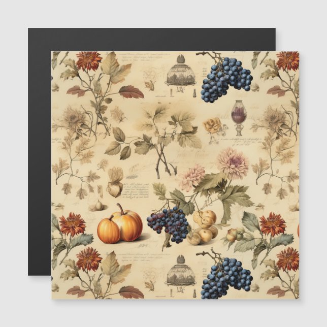 Blommigt Thanksgiving Vintage Mönster (4) (Fram/baksida)
