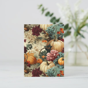 Blommigt Thanksgiving Vintage Mönster (8) Vykort