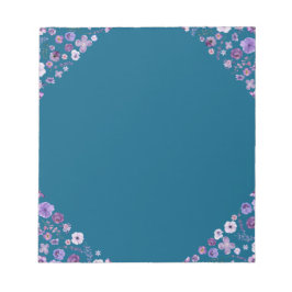 Blommigt Tide Anteckningsblock - Deep Teal Corner 