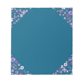 Blommigt Tide Anteckningsblock - Deep Teal Corner
