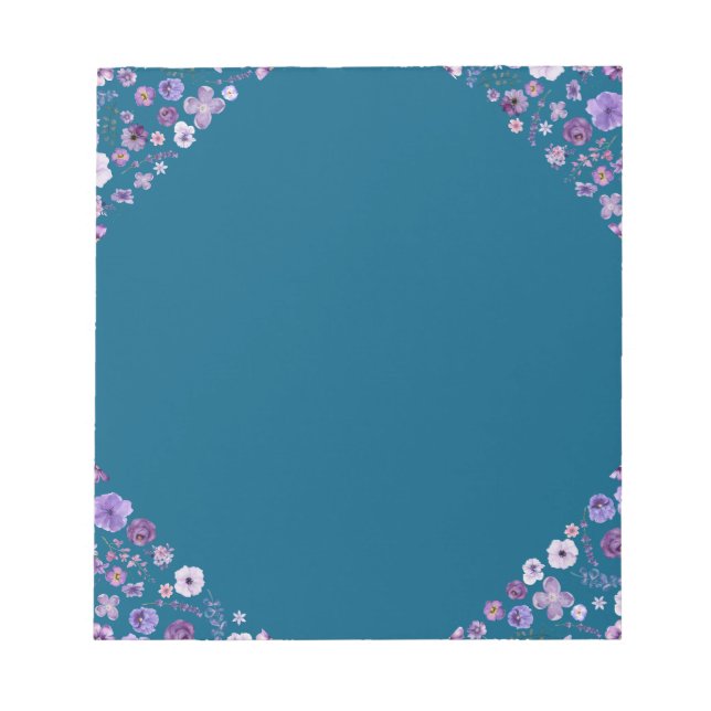 Blommigt Tide Anteckningsblock - Deep Teal Corner  (Framsida)