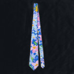 Blommigt Tie, Flower Tie, Tie Gift, Rosa Flower Ti Slips<br><div class="desc">Snygg rosa-,  blått- och gult-blommor.</div>