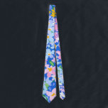 Blommigt Tie, Flower Tie, Tie Gift, Rosa Flower Ti Slips<br><div class="desc">Snygg rosa-,  blått- och gult-blommor.</div>