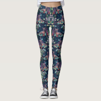 Blommigt Tiger Leggings
