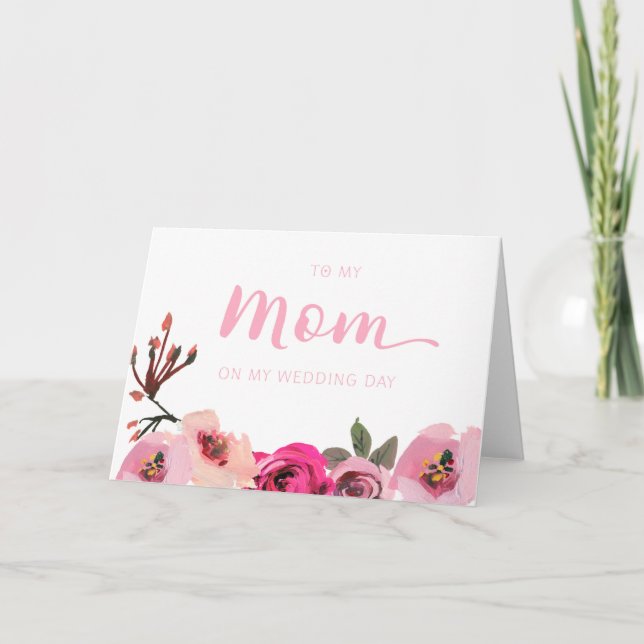 Blommigt till Mamma på mitt Bröllopsdag-kort Kort (Framsida)