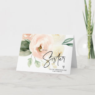Blommigt till min syster på min Bröllopsdag Gift Kort